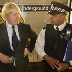 Boris Johnson with a police officer
