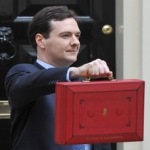 George Osborne with red Budget briefcase