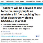 Have school exclusions for violence doubled in one year?