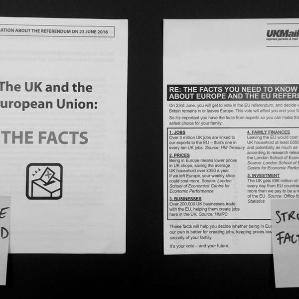 Vote Leave and Stronger In "facts" leaflets