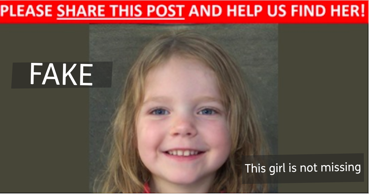 This little girl called Alice has not been kidnapped from your area ...