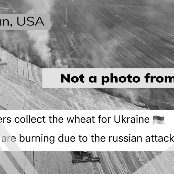 Video of farmers harvesting next to burning crops isn’t from Ukraine