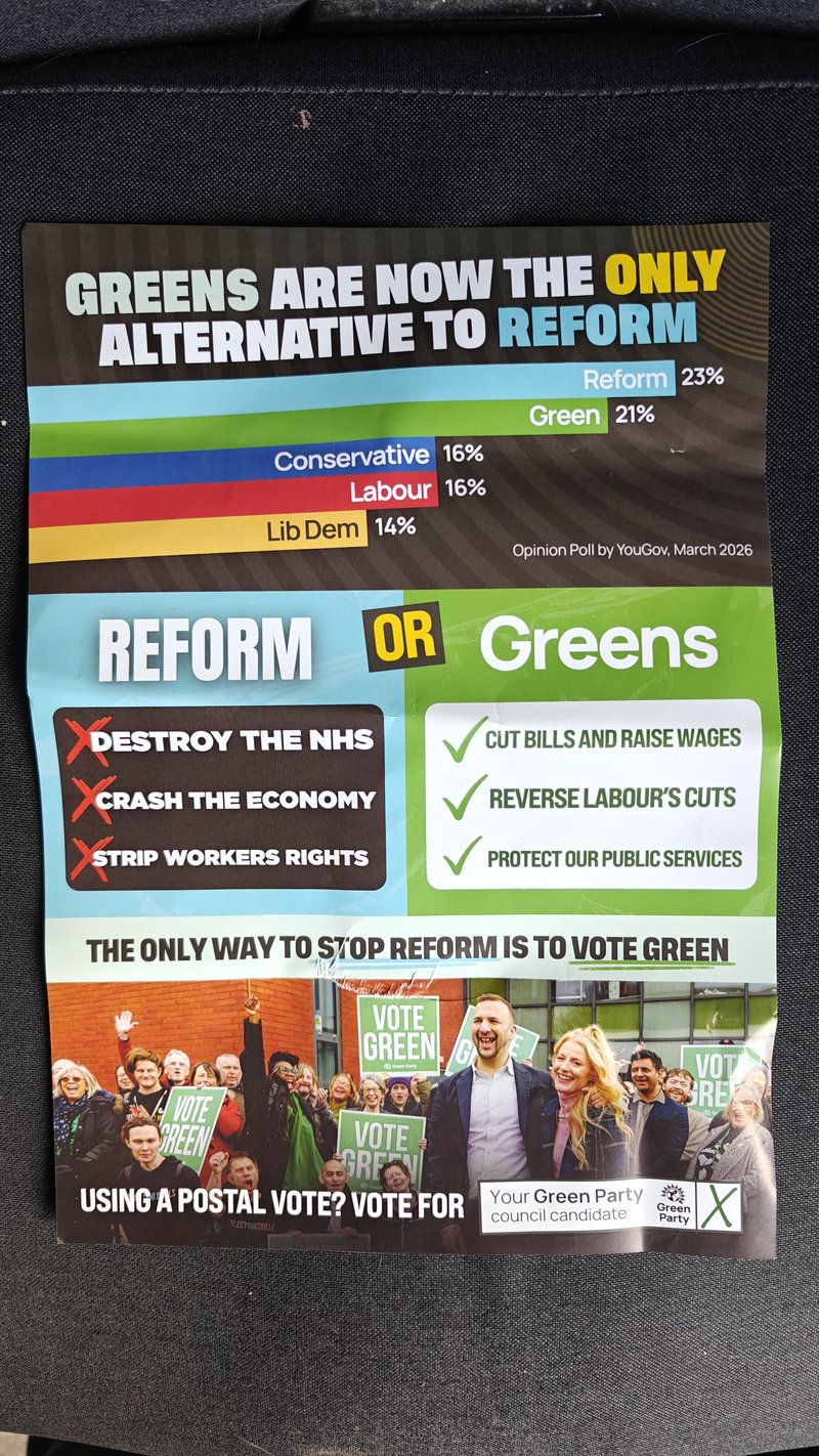 Greens Gateshead leaflet
