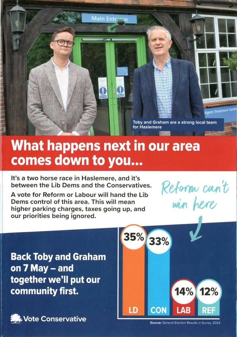 Conservative Haslemere leaflet