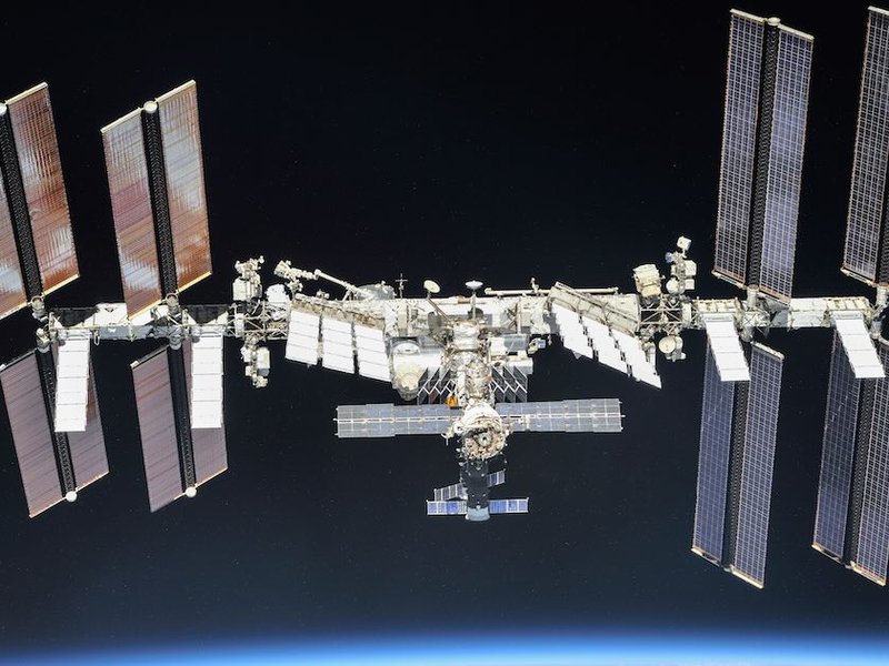International Space Station from Soyuz MS-08 after undocking (4 October 2018)