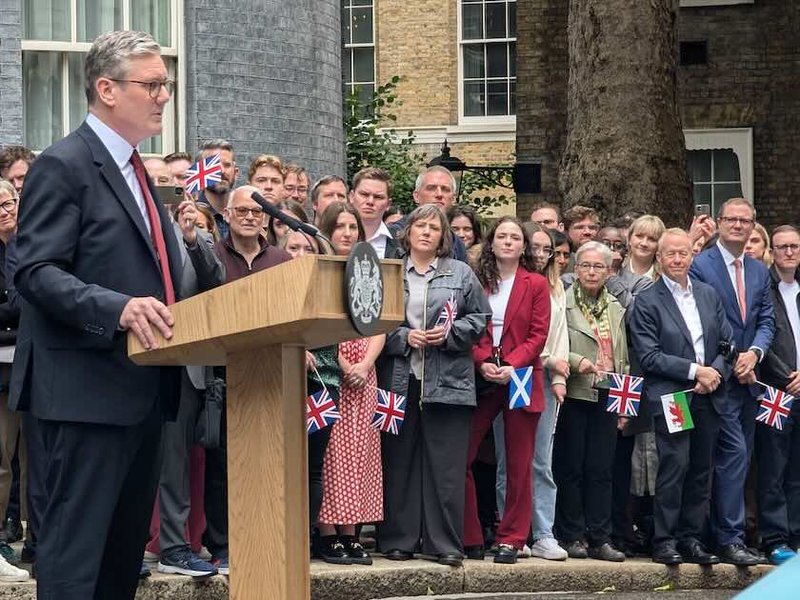 Keir Starmer in Downing St on day of election