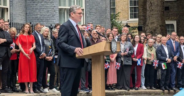 Keir Starmer in Downing St on day of election