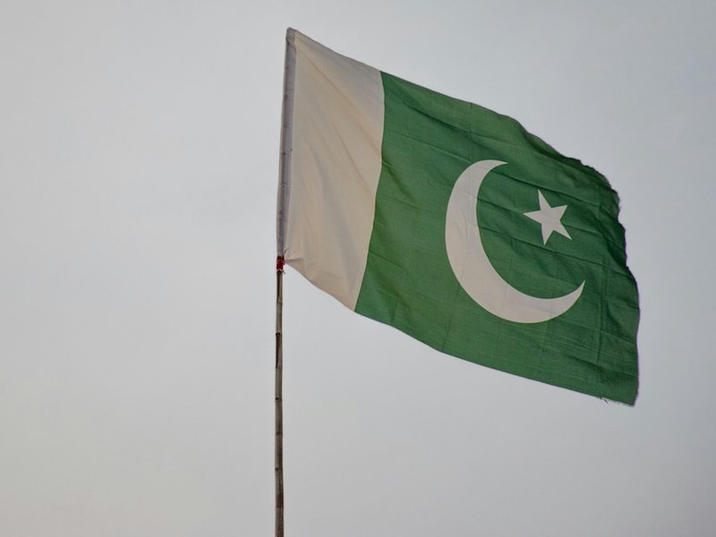 green and white flag of Pakistan