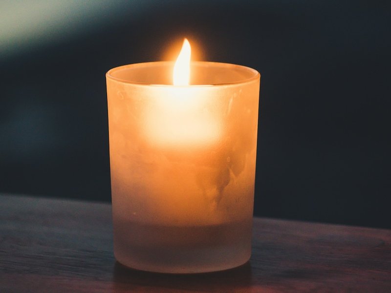 a single lit candle