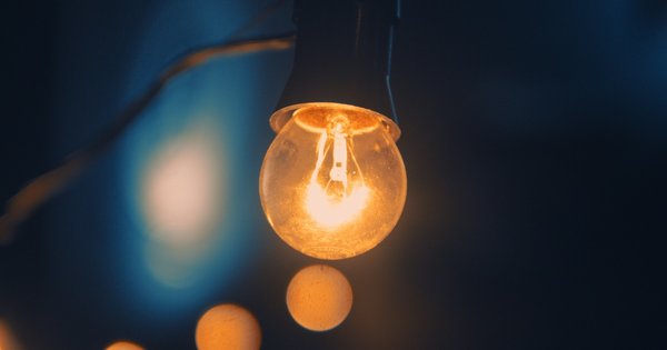 A dimly lit light bulb