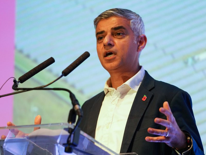 Sir Sadiq Khan speaking at the Green Investment Summit in Glasgow, in 2021.