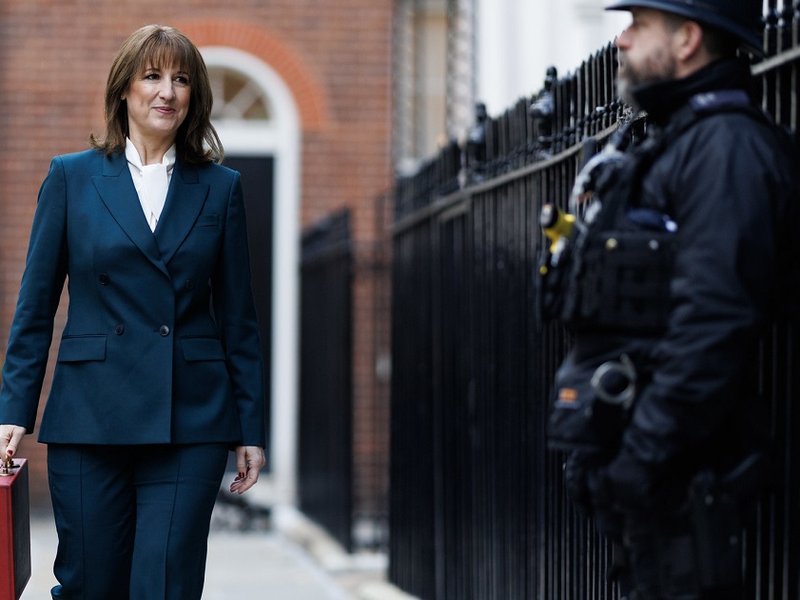 Rachel Reeves outside 11 Downing Street ahead of the Budget