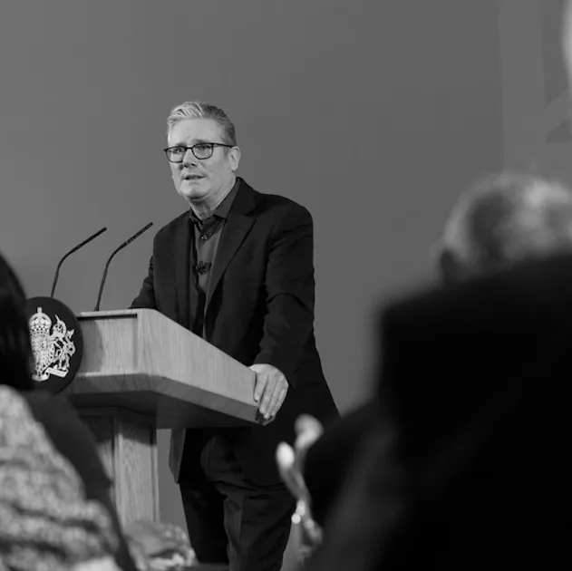 Sir Keir Starmer giving a speech on 5 February