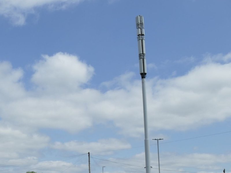 A photo of a 5G mast in Bradford in 2023