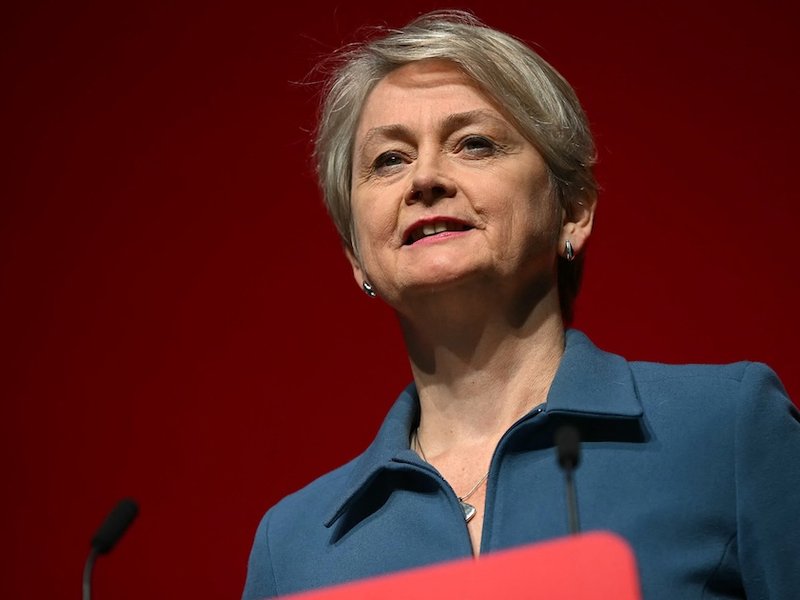 Yvette Cooper addresses delegates on the final day of the annual Labour Party conference in Liverpool