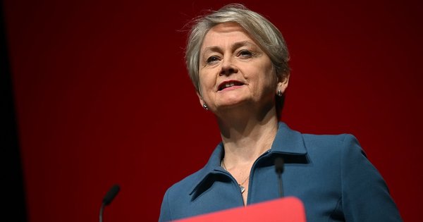 Yvette Cooper addresses delegates on the final day of the annual Labour Party conference in Liverpool