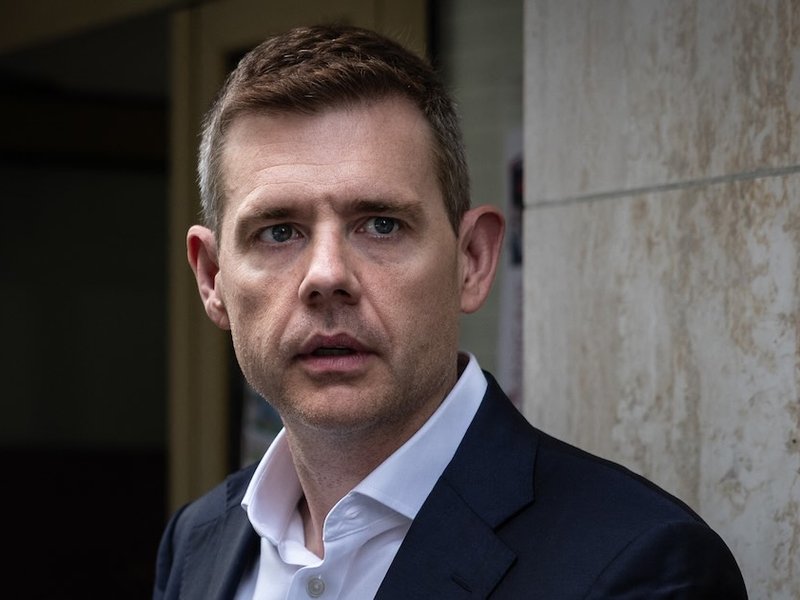 Reform UK candidate Matt Goodwin looks on as he prepares to address a press conference in Paris on June 16, 2026.