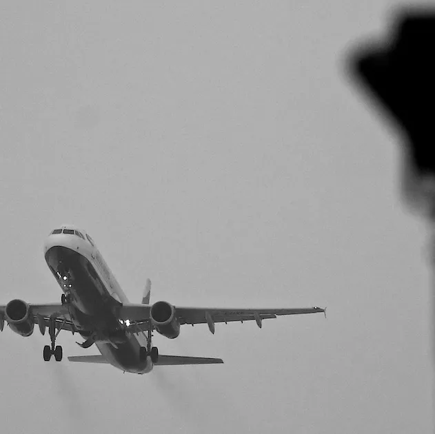 A plane taking off from Heathrow