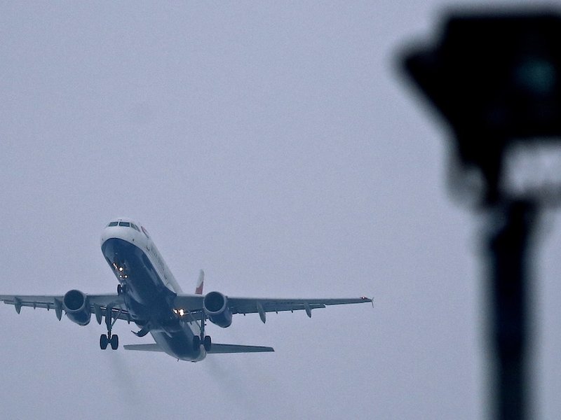 A plane taking off from Heathrow