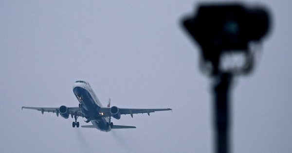 A plane taking off from Heathrow