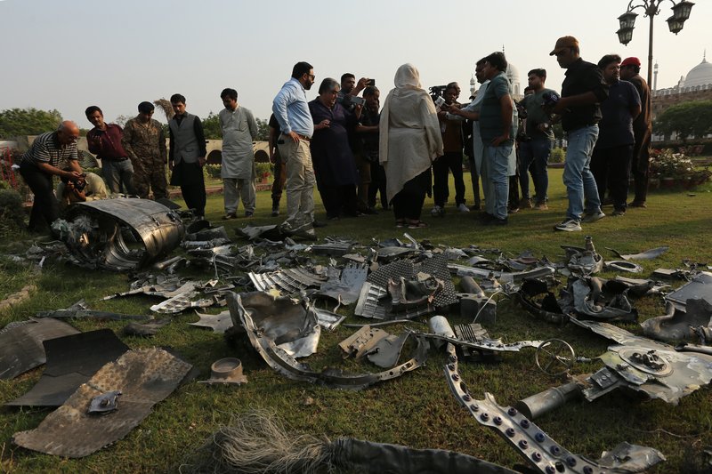 Missile fragments after Indian strikes in Pakistan's Punjab province, on May 7