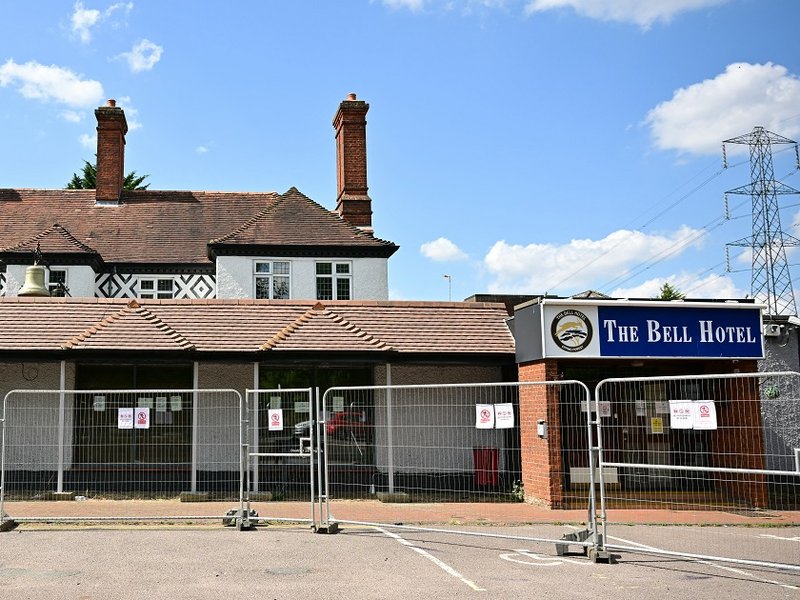 The outside of The Bell Hotel in Epping, Essex, which was at the centre of protests against the use of hotels to house asylum seekers.