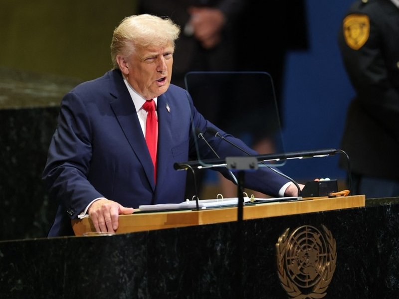 US President Donald Trump addressing the UN General Assembly