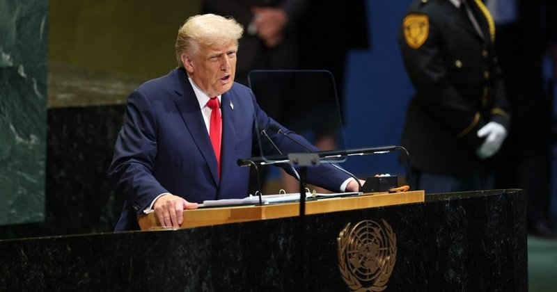 US President Donald Trump addressing the UN General Assembly