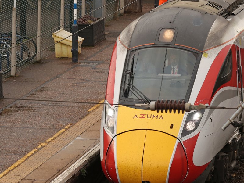 Drivers prepare to move the LNER Azuma train, on which a mass stabbing took place, away from the platform at Huntingdon Station on 3 November.