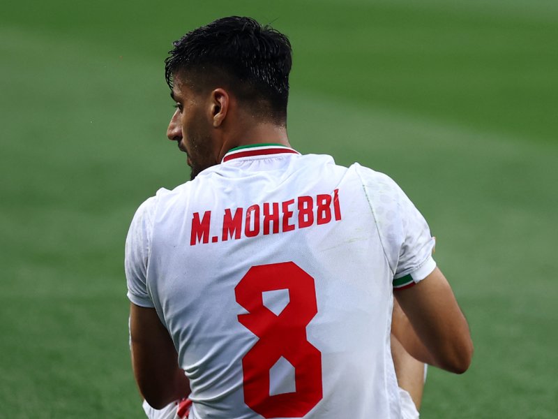 Mohammad Mohebi of Iran looks on during the FIFA World Cup 2026 Group G match between IR Iran and New Zealand at Los Angeles Stadium on June 15, 2026 in Inglewood, California.