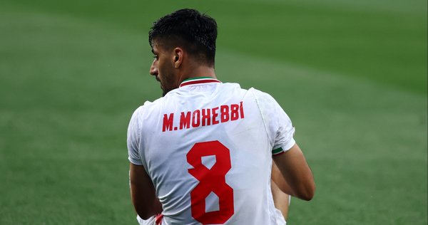 Mohammad Mohebi of Iran looks on during the FIFA World Cup 2026 Group G match between IR Iran and New Zealand at Los Angeles Stadium on June 15, 2026 in Inglewood, California.