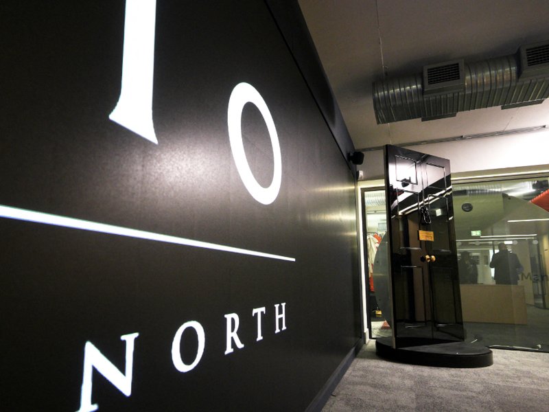 The entrance to Number 10 North at Heron House in Manchester.