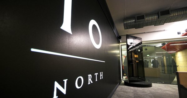 The entrance to Number 10 North at Heron House in Manchester.