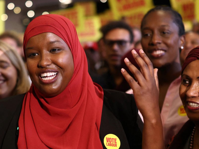 Labour Party candidate Sagal Abdi-Wali attends a campaign launch in London on 12 September 2026