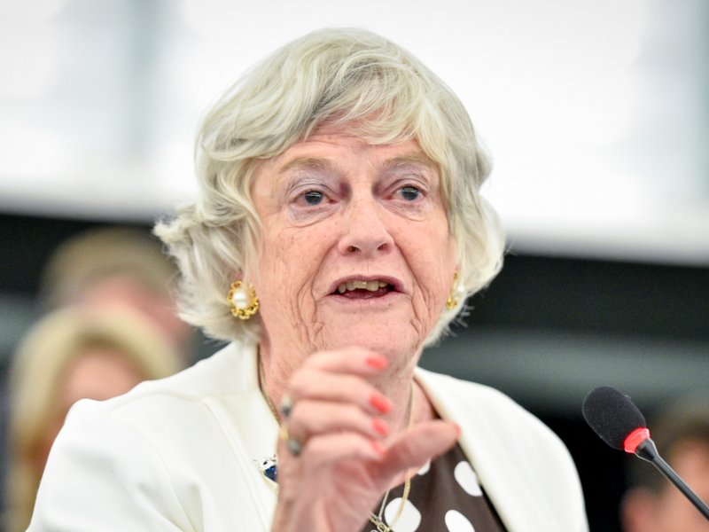 An image of Ann Widdecombe at the European Parliament in 2019.