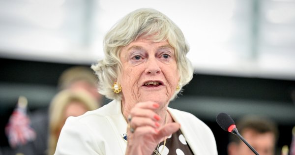 An image of Ann Widdecombe at the European Parliament in 2019.