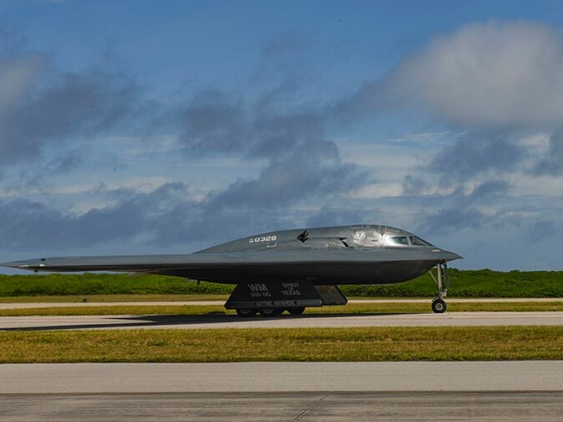 An image of a B-2 Spirit Stealth Bomber at the Naval Support Facility in Diego Garcia, in August 2020.