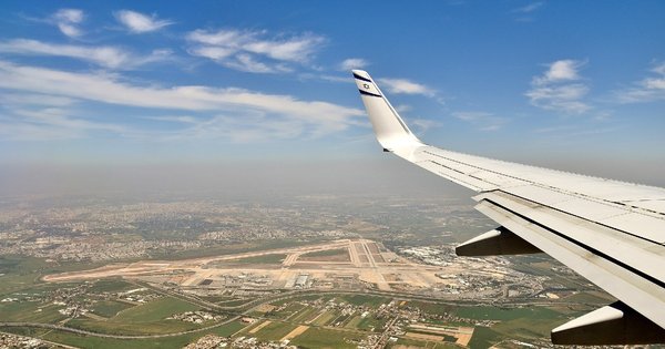 An aerial view of Ben Gurion International Airport in Israel.