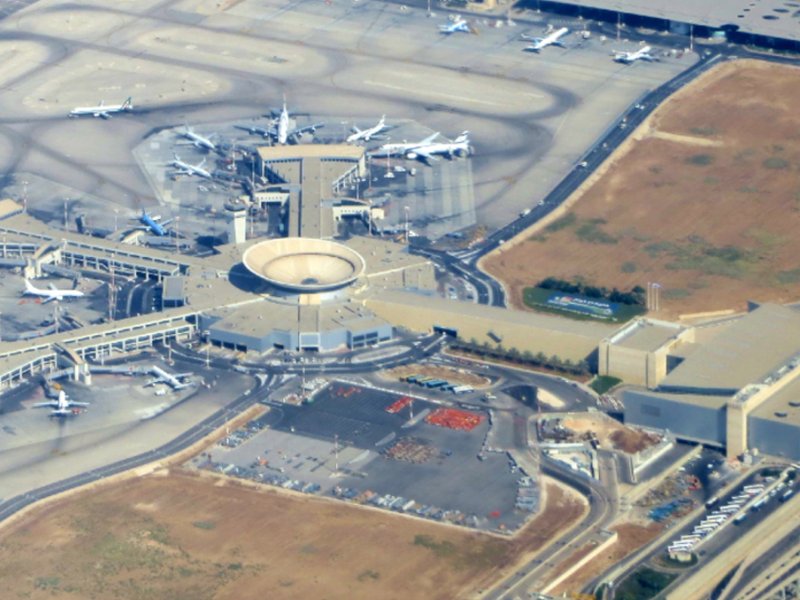 An aerial view of Ben Gurion airport in Tel Aviv.