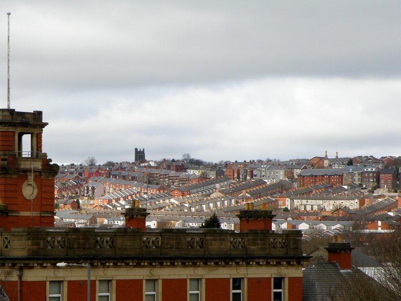 A view across the town of Blackburn.