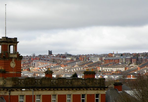 A view across the town of Blackburn.