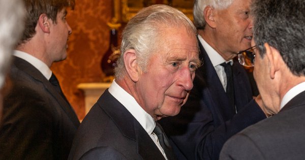 An image of King Charles at a reception in Buckingham Palace in 2022.