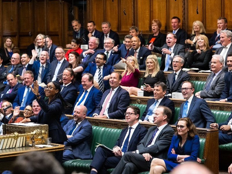 Conservative party MPs sitting in the House of Commons