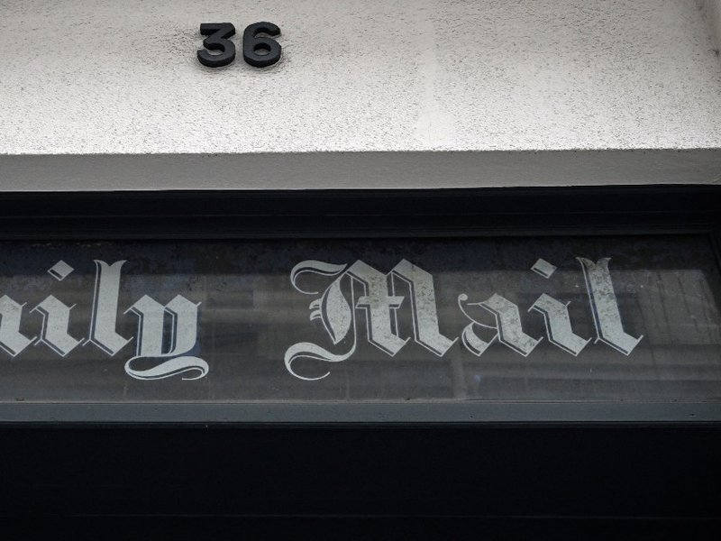 The logo of the Daily Mail outside the newspaper’s former office in Paris, France.