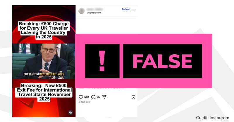 Debunk image of FB £500 to leave the country