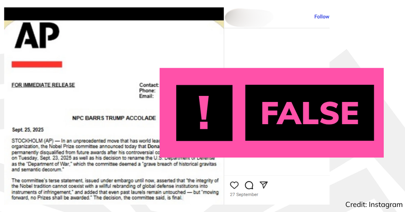 Debunk image of FB Donald Trump AP report
