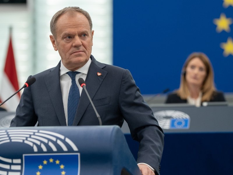 Polish Prime Minister Donald Tusk at the European Parliament