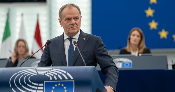 Polish Prime Minister Donald Tusk at the European Parliament