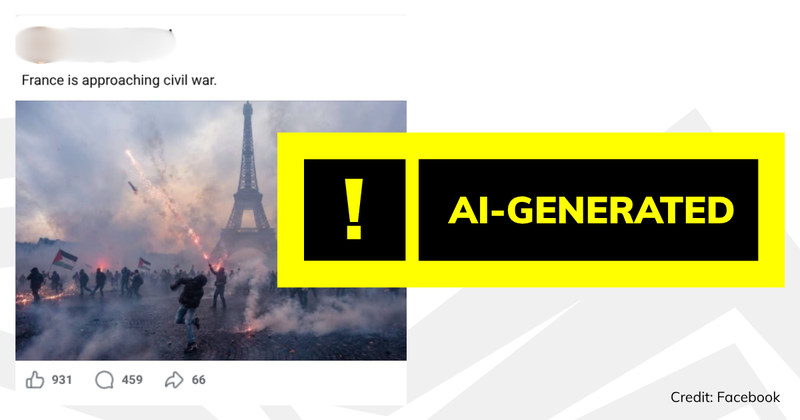 France protests debunk AI generated image