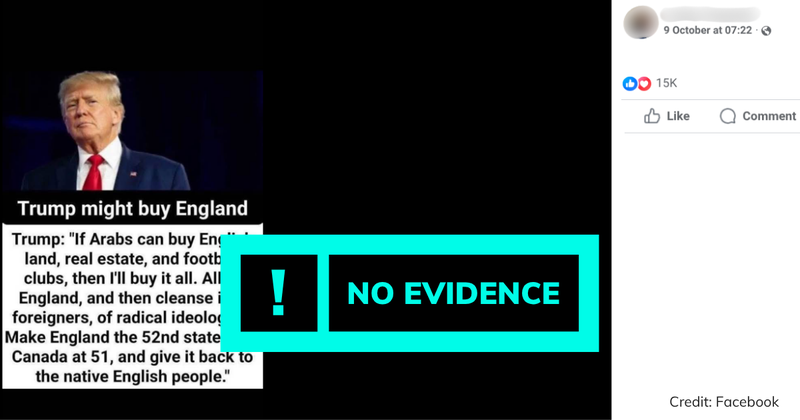 Debunk image of Trump quote